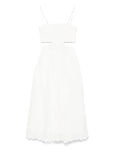 Zimmermann Rhiannon Linen Midi Dress In Neutral