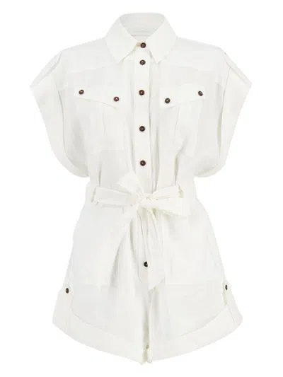 ZIMMERMANN ZIMMERMANN RHIANNON LINEN SHORT PLAYSUIT
