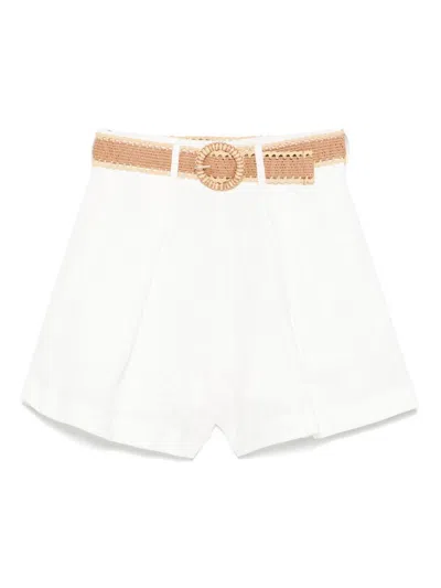 Zimmermann Rhiannon Linen Shorts In Beige