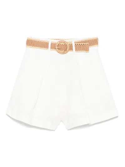Zimmermann Rhiannon Linen Shorts In White