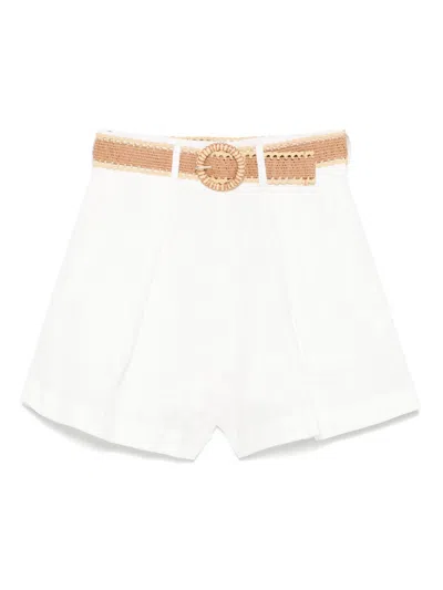 Zimmermann Rhiannon Linen Shorts In White