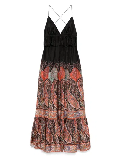 Zimmermann Rhiannon Ruffled Paisley-print Silk Midi Dress In Black Paisley