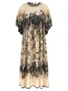 Zimmermann Long Silk Dress With Contrasting Floral Print And Ruching In Multi