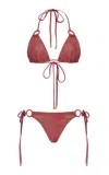 Zimmermann Rhiannon Metallic Triangle Bikini Set