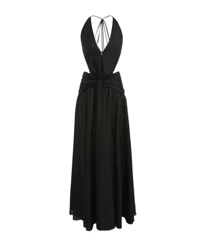 Zimmermann Rhiannon Plunge Halter Maxi Black