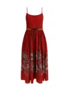Zimmermann Rhiannon Printed Midi Dress In Red