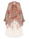 Zimmermann Womens Rhiannon Floral Woven Midi Dress Cream Paisley