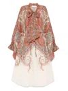 Zimmermann Womens Rhiannon Floral Woven Midi Dress Cream Paisley