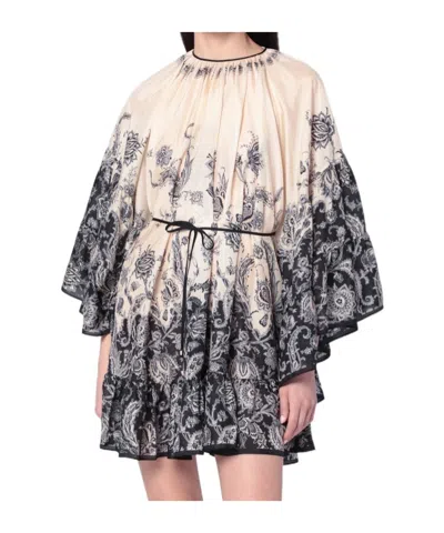 Zimmermann Rhiannon Lantern Mini Dress In Neutral