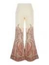Zimmermann Rhiannon Multicolor Flared Pants With Drawstring Waist And Paisley Print In Cotton Woman