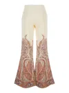 Zimmermann Rhiannon Multicolor Flared Pants With Drawstring Waist And Paisley Print In Cotton Woman