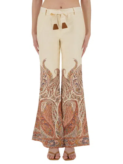 Zimmermann Rhiannon Paisley Pattern Flared Pants In Multi