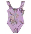 Zimmermann Rhiannon Trim Racer Swimsuit In Purple