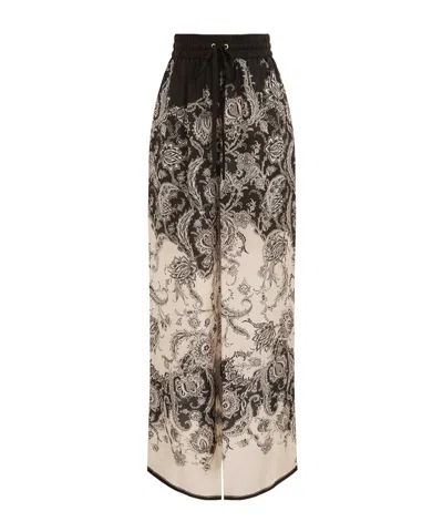 Zimmermann Pantalone Rhiannon In Seta Stampata  Donna In Black