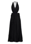 Zimmermann Rhiannon Plunge Halter Maxi Black In Black