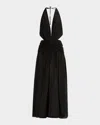 Zimmermann Rhiannon Plunge Halter Maxi Black