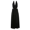 Zimmermann Rhiannon Plunge Halter Maxi Dress In Habutae Silk In Black