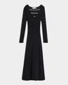 Zimmermann Rhiannon Long Sleeve Pointelle Maxi Sweater Dress In Black