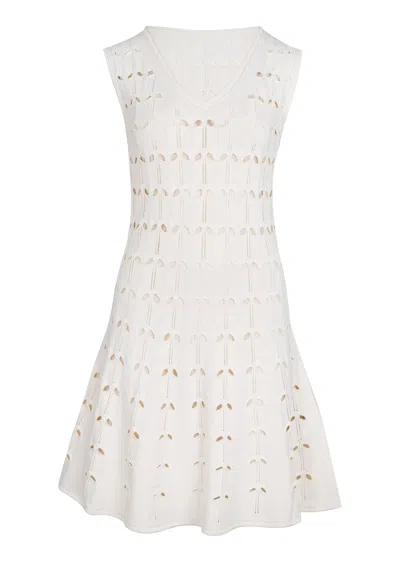 Zimmermann Rhiannon Pointelle Sleeveless Mini Dress Cream