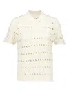 Zimmermann Rhiannon Cutout Pointelle-knit Polo Shirt In Neutral