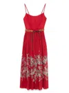 Zimmermann Rhiannon Cotton Corset Midi Dress In Red