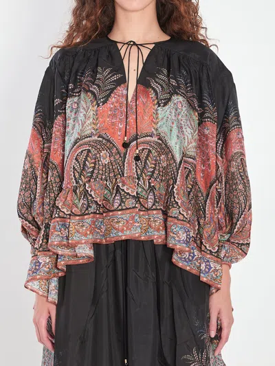 Zimmermann Rhiannon Printed Silk Blouse