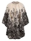 Zimmermann Rhiannon Long Sleeve Silk Habutai Lantern Minidress