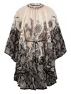 Zimmermann Rhiannon Long Sleeve Silk Habutai Lantern Minidress