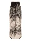 Zimmermann Relaxed Floral Print Trousers With Elasticated Waistband In Black