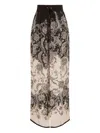 Zimmermann Relaxed Floral Print Trousers With Elasticated Waistband In Black