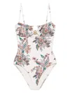 Zimmermann Rhiannon Hardware-detailed Strapless One-piece Swimsuit In Neutral