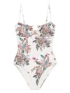 Zimmermann Rhiannon Hardware-detailed Strapless One-piece Swimsuit In Neutral