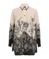 Zimmermann White Floral And Paisley Print Shirt With Contrasting Trim In Multi