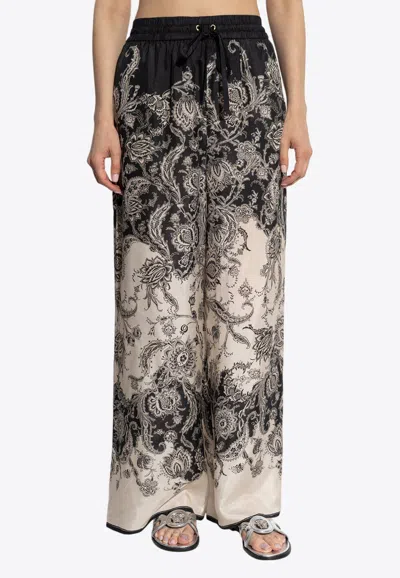Zimmermann Rhiannon Relaxed Silk Pants In Black