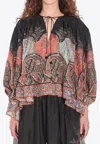 Zimmermann Rhiannon Ruffled Paisley-print Organic Silk Blouse