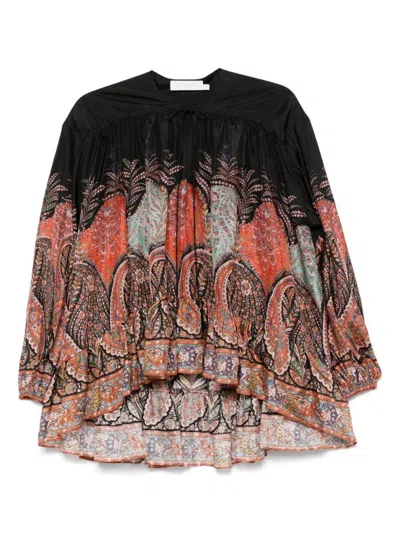 Zimmermann 'rhiannon Ruffle Billow' Silk Blouse