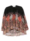 Zimmermann Rhiannon Ruffle Billow Silk Blouse In Black Paisley  In Black