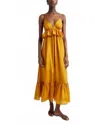 Zimmermann Rhiannon Tiered Ruffle Peplum Silk Maxi Dress In Orange