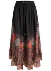 Zimmermann Rhiannon Ruffled Paisley-print Organic Silk Maxi Skirt
