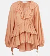 Zimmermann Rhiannon Ruffled Blouse In Pink