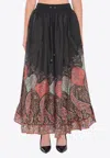 Zimmermann Rhiannon Ruffled Paisley-print Organic Silk Maxi Skirt