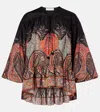 Zimmermann Rhiannon Ruffled Paisley-print Organic Silk Blouse