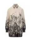 Zimmermann White Floral And Paisley Print Shirt With Contrasting Trim In Multi