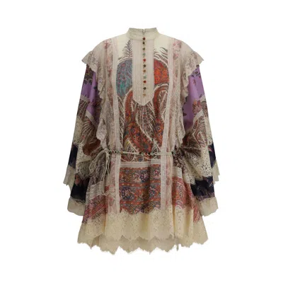 Zimmermann Rhiannon Short Dress In Multi