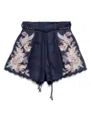 Zimmermann Womens Navy Multi Paisley Rhiannon Floral Linen Shorts Xs In Navy Multi Paisley