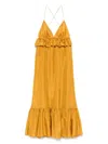 Zimmermann Rhiannon Tiered Ruffle Peplum Silk Maxi Dress In Brown