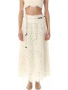 Zimmermann Cotton Rhiannon Embroidered Midi Skirt