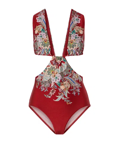 Zimmermann Rhiannon Swimsuit In Red