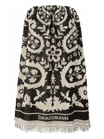 Zimmermann Rhiannon Terry Mini Dress In Black