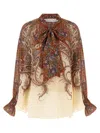 Zimmermann Rhiannon Multicolor Blouse With Tie Closure On The Front And Paisley Print In Ramie Woman